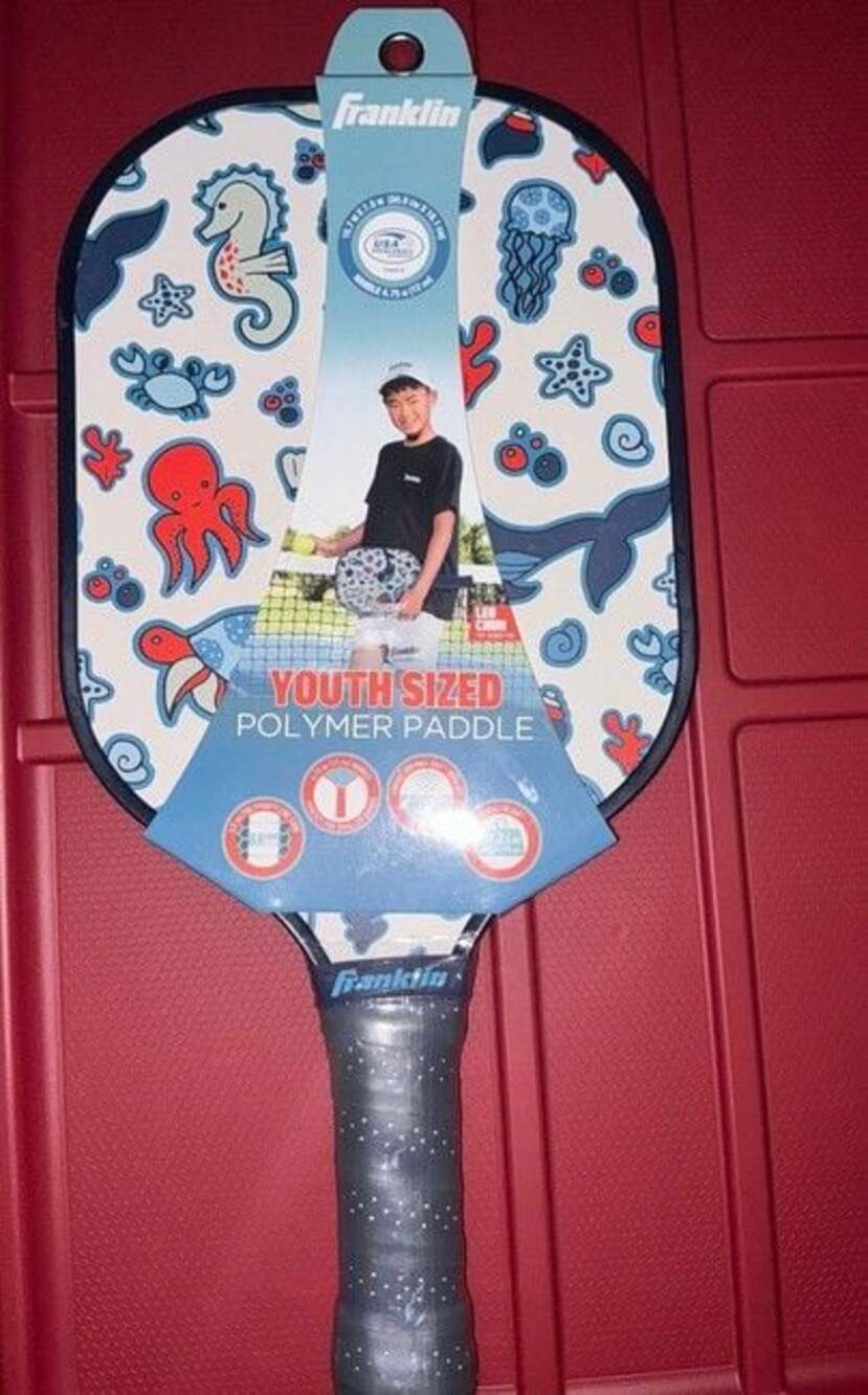 Franklin Sports Youth Sized Polymer Pickleball Paddle - Sea Creatures Graphic
